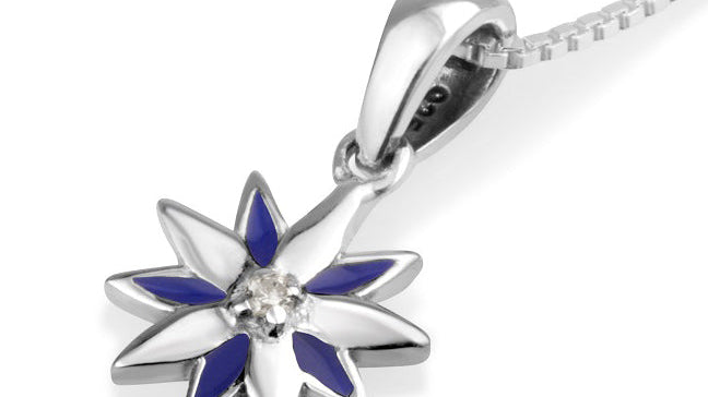 Star of Bethlehem pendant necklace with blue enamel, a Catholic Christmas gift