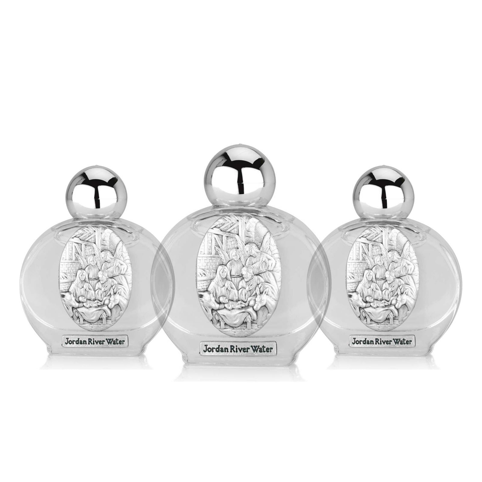 Nativity Holy Water Bottle with Jordan River Water 3-Pack by Marina Jewelry