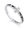 Pater Noster cross ring in 925 sterling silver by Marina Jewelry