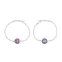 Saint Benedict medal bracelet in blue and red enamel on sterling silver chain by Marina Jewelry