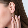 Cross Hanging Loop Earrings Sterling Silver 925 Holy Land Handmade — Marina Jewelry Holy Land-1