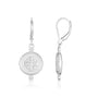 Jerusalem Cross coin drop earrings with Cubic Zirconia by Marina Jewelry