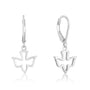 Dove outline drop earrings in 925 sterling silver by Marina Jewelry