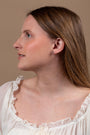 Dove in heart stud earrings oxidized sterling silver milgrain — Marina Jewelry Holy Land-2