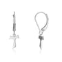 Tau cross drop earrings on lever-back hooks in sterling silver by Marina Jewelry