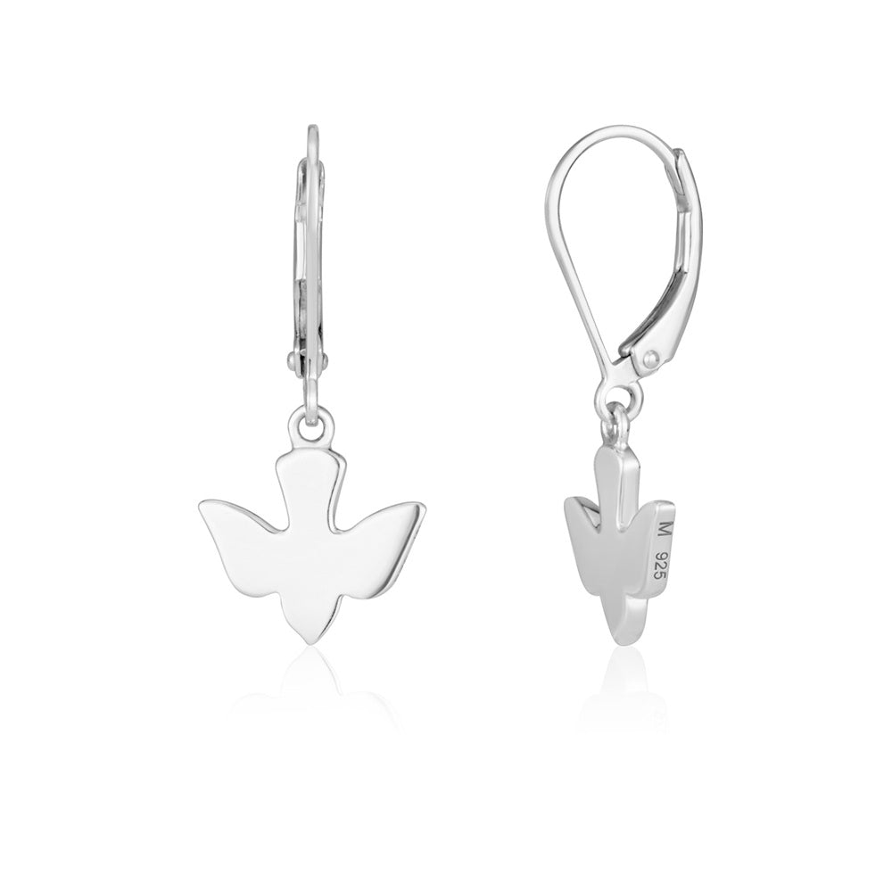 Dove drop earrings in 925 sterling silver by Marina Jewelry