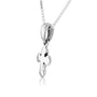 Budded Cross Pendant Necklace in 925 Sterling Silver – side view