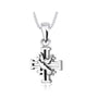 Jerusalem cross and dove pendant necklace in polished 925 sterling silver by Marina Jewelry
