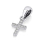 Pavé Cross Pendant Necklace in 925 Sterling Silver with Cubic Zirconia – side view