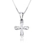 Cross pendant with cubic zirconia accents in 925 sterling silver by Marina Jewelry