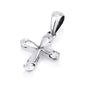 Cross Pendant Necklace, Cubic Zirconia Tips, 925 Sterling Silver