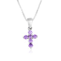 Amethyst cross pendant necklace in 925 sterling silver by Marina Jewelry