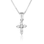 White zircon cross pendant necklace in 925 sterling silver by Marina Jewelry