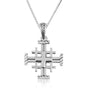 Textured Jerusalem cross pendant in 925 sterling silver by Marina Jewelry