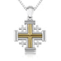 Fully polished 925 sterling silver Jerusalem Cross pendant by Marina Jewelry
