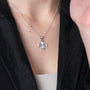 Ridged Jerusalem Cross Pendant Necklace in 925 Sterling Silver – shown worn, close-up
