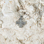 Ridged Jerusalem Cross Pendant Necklace in 925 Sterling Silver – flat lay