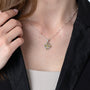 Hammered Two-Tone Jerusalem Cross Pendant Necklace in 925 Sterling Silver, Oxidized – shown worn, close-up