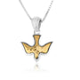 Gold-plated dove pendant in 925 sterling silver by Marina Jewelry