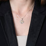 Twisted Rope Two-Tone Jerusalem Cross Pendant Necklace in 925 Sterling Silver – shown worn, close-up