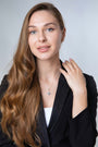 Star of Bethlehem Pendant Necklace in 925 Sterling Silver with Cubic Zirconia – shown worn