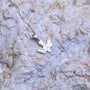 Hammered Dove Pendant Necklace in 925 Sterling Silver – flat lay