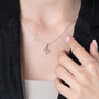 Cutout Dove Pendant Necklace in 925 Sterling Silver – shown worn, close-up