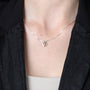 Cross in Heart Pendant Necklace in 925 Sterling Silver, Gold Plated – shown worn, close-up