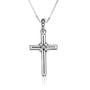 925 sterling silver cross pendant with a beaded center knot by Marina Jewelry