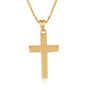 Smooth high-polish gold-plated cross pendant in 925 sterling silver by Marina Jewelry