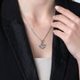 Dove Cutout Pendant Necklace in 925 Sterling Silver – shown worn, close-up