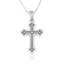 Budded three-lobed cross pendant in 925 sterling silver by Marina Jewelry