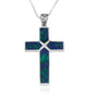 Eilat stone Latin cross pendant with ornate cutout bail in 925 sterling silver by Marina Jewelry