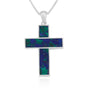 Eilat stone Latin cross pendant in 925 sterling silver by Marina Jewelry