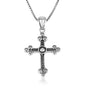 Beaded medallion cross pendant in 925 sterling silver by Marina Jewelry