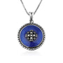Jerusalem Cross medallion pendant necklace in oxidized 925 sterling silver by Marina Jewelry