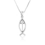 Ichthus fish pendant necklace in 925 sterling silver by Marina Jewelry