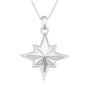 Star of Bethlehem pendant necklace, 3D domed polished 925 sterling silver, by Marina Jewelry