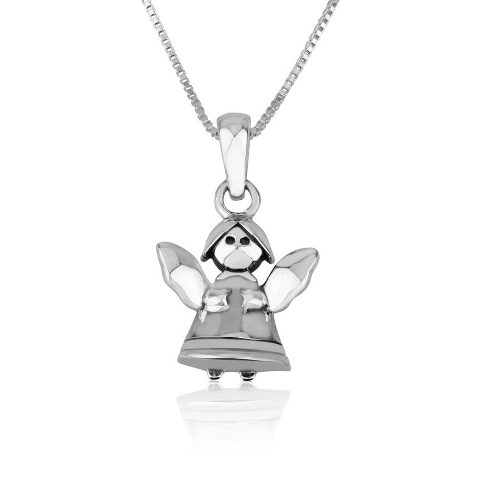 Angel Pendant Necklace in 925 Sterling Silver