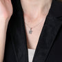 Angel Pendant Necklace in 925 Sterling Silver – shown worn, close-up