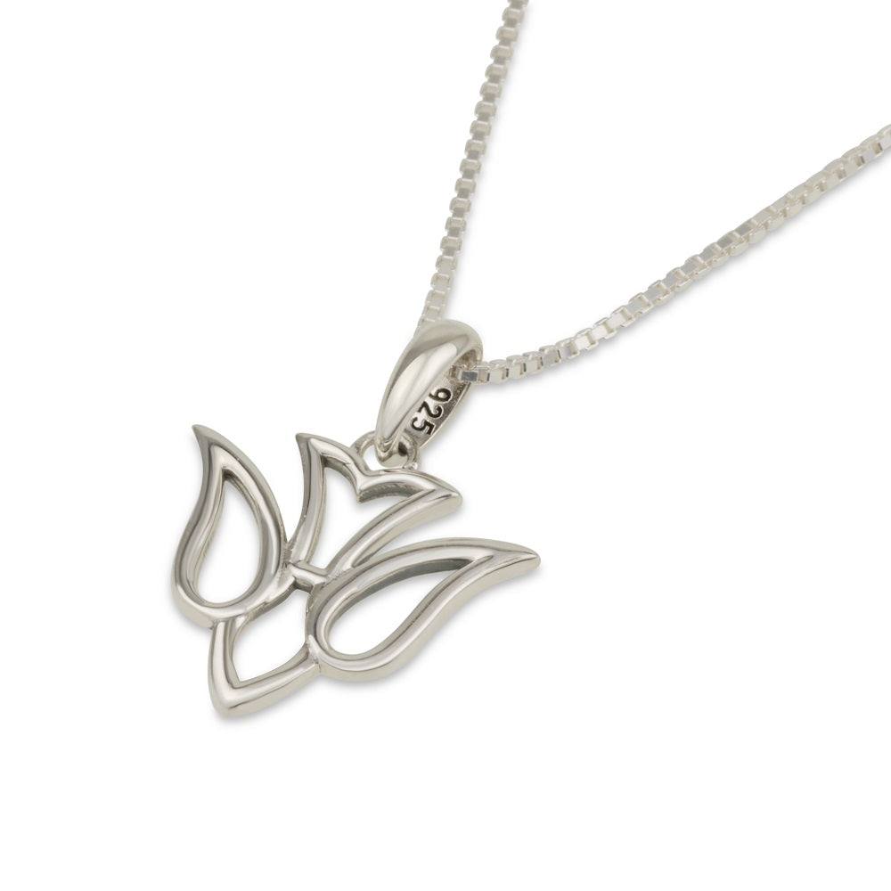 Dove outline pendant necklace in 925 sterling silver by Marina Jewelry