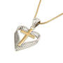 Heart and cross pendant necklace in gold and silver 925 sterling silver by Marina Jewelry