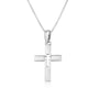 Cross pendant necklace with cut-out center in 925 sterling silver by Marina Jewelry