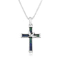 Eilat stone cross and dove pendant necklace in 925 sterling silver by Marina Jewelry