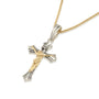 Two-tone crucifix pendant necklace in gold-plated 925 sterling silver by Marina Jewelry