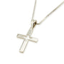 Open frame cross pendant necklace in 925 sterling silver by Marina Jewelry