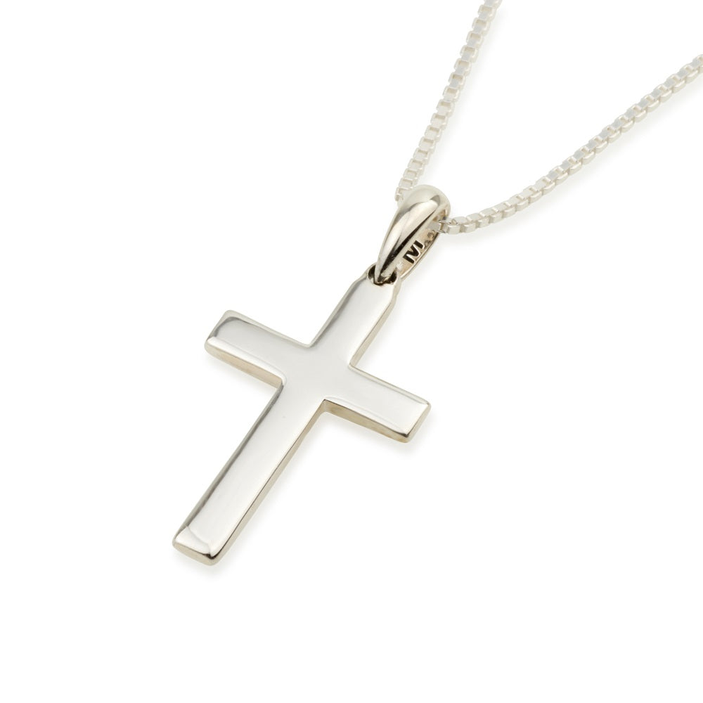 Milgrain cross pendant necklace in 925 sterling silver by Marina Jewelry