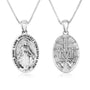 Miraculous Medal pendant necklace in oxidized 925 sterling silver by Marina Jewelry