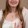 Miraculous Medal Pendant Necklace in Gold-Plated 925 Sterling Silver, Full Gold – shown worn