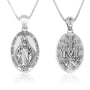 Miraculous Medal pendant necklace in oxidized 925 sterling silver, antique finish, by Marina Jewelry